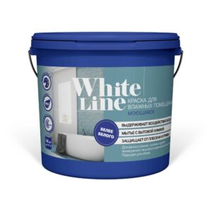 Краска WHITE LINE для влажных помещений моющаяся 3 кг изображение