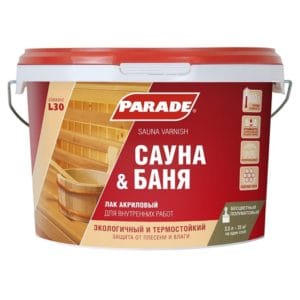 Лак САУНА И БАНЯ L30 2,5 л PARADE фотография картинка изображение