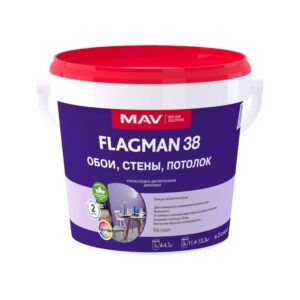 Краска FLAGMAN 38 обои стены потолок матовая 1,4 кг MAV изображение